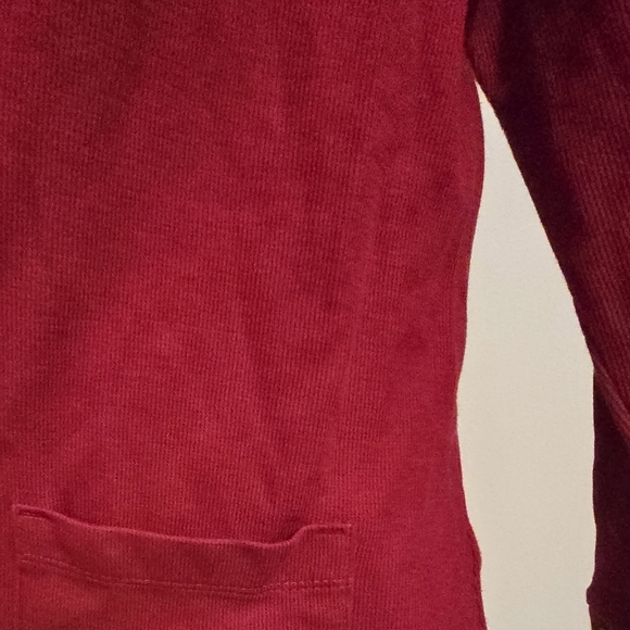 J. Jill Stylish Red V-Neck Sweater with Button Accent On Cuff - Picture 5 of 6